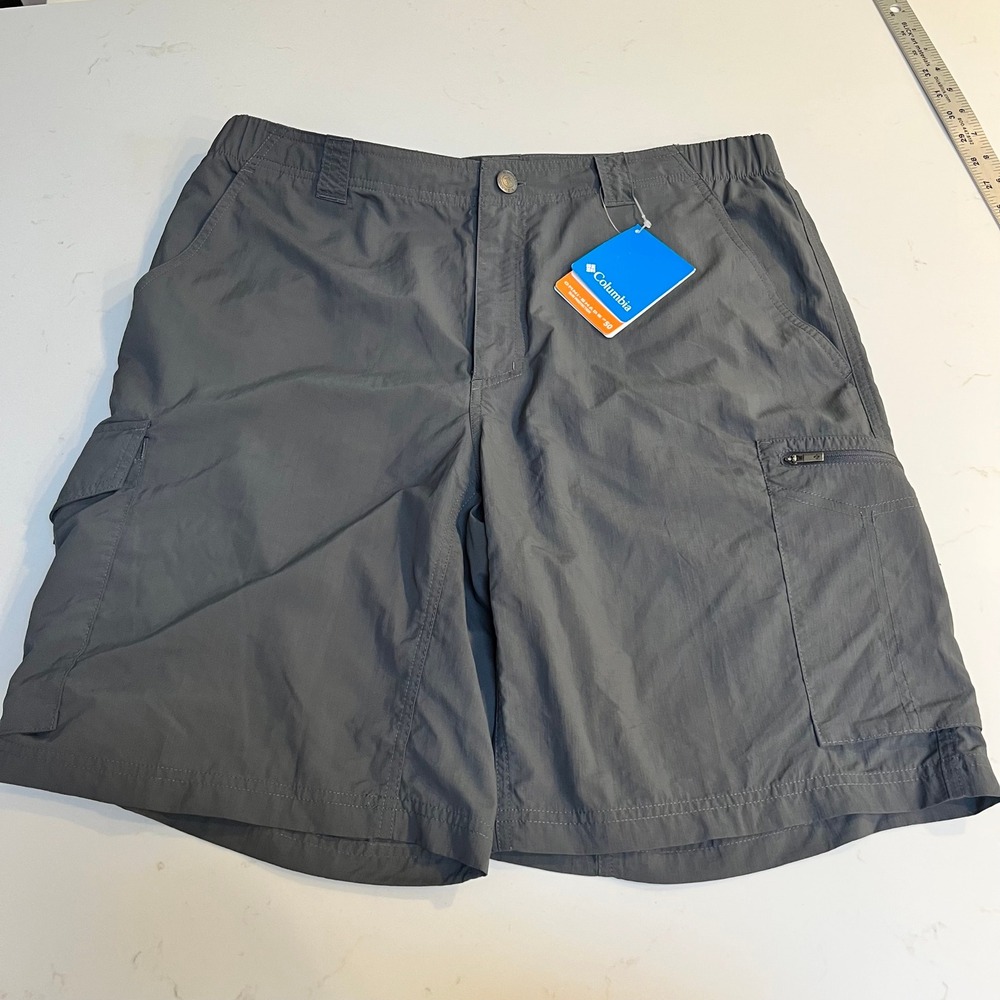 NWT Columbia Silver Ridge Cargo Shorts Mens 36 Grey AM4084-028 Omni-Shade UPF50